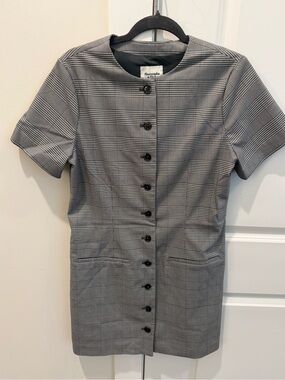 NWOT Abercrombie & Fitch Mara Short Sleeve Plaid Vest Mini Dress Size M